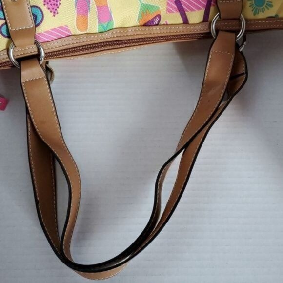 Lily Bloom Bag Summer Beach Flip Flops Balls Tote Shoulder Handbag Purse Women's - Picture 4 of 15